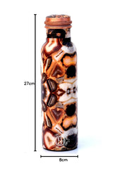 DSH Copper Bottles for 1 Litre Printed with Modern Art, Travelling Purpose Bottles, Yoga Ayurveda Healing, 1000 ML (Design SM13)