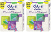 Odonil Bathroom Air Freshener Zipper Mix - 30g (10gx3) | Citrus, Jasmine & Lavender | Instant & Long Lasting Fragrance | Lasts upto 30 days | Germ Protection (Pack of 2)