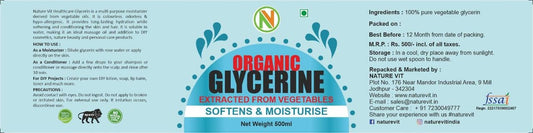 NatureVit Glycerine Pure & Refined 1000ml | 100% Vegetable Glycerin | Natural Skin Moisturizer for Dryness, Wrinkles, Uneven Skin Tone & Aging | Softens Skin & Reduces Dark Spots
