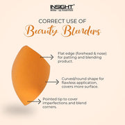 INSIGHT Beauty Blender Sponge Applicator | High-Definition Makeup Sponge for Face Makeup - Orange