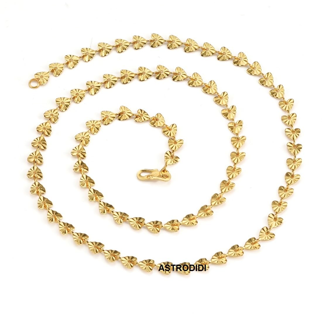 ASTRODIDI Gold Plated Chain | 24 Inch Stylish Light Weighted Golden Brass Neck Chain For Girls Women Men Boys (CHAIN-BALA-18)