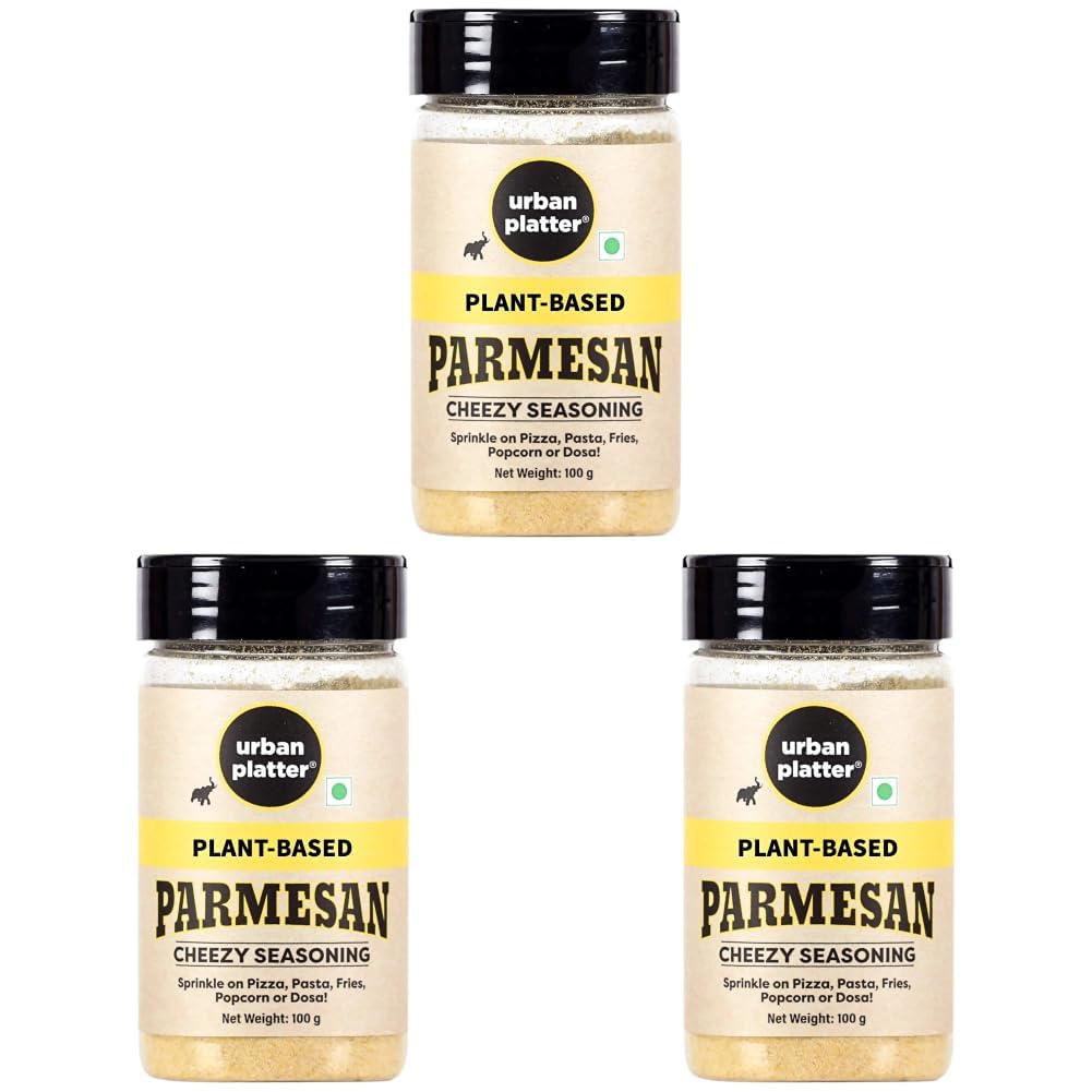 Urban Platter Parmesan Style Seasoning, 100g (Savoury Umami Sprinkle | Clean-Label | Ideal for Pasta, Salads, Snacks) (Pack of 3)