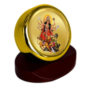 DIVINITI 24K Gold Plated Religious Car Dashboard Frame | Premium God Idol Frame for Car, Home Mandir & Office Table | Spiritual Gift, Decorative Showpiece | Durga