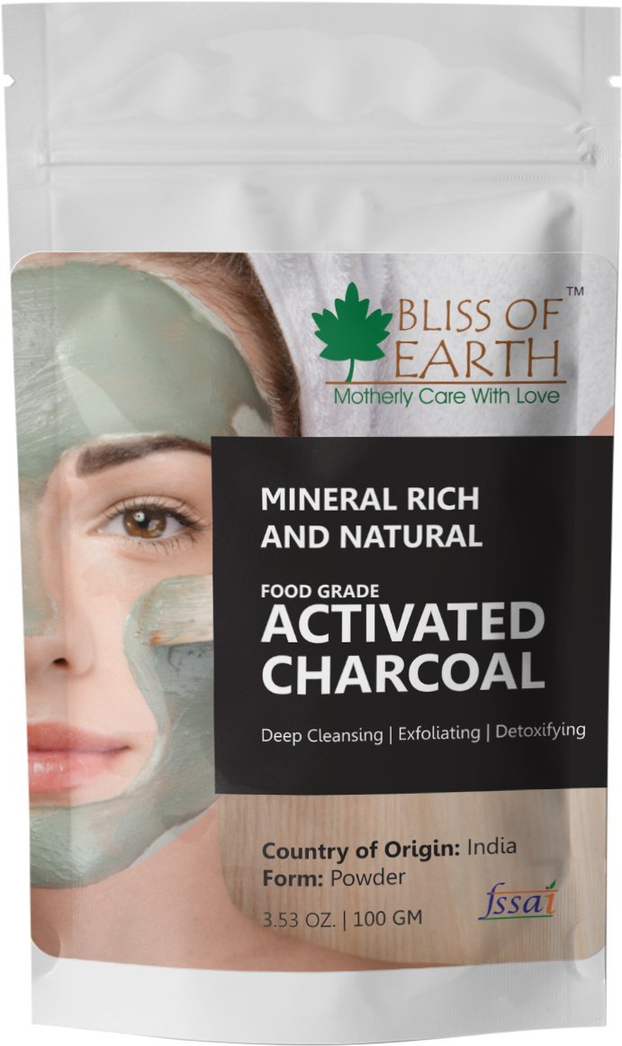 Bliss of Earth Coconut Shell Activated Charcoal Powder 3x 100GM Pack Of 3
