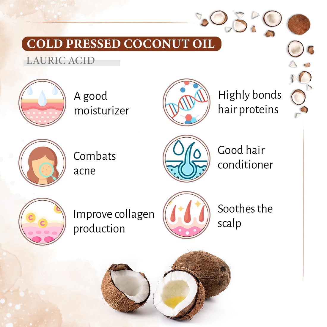 KEYA SETH AROMATHERAPY Virgin Coconut Oil, Skin & Hair, Cold Pressed, Moisturizing Glowing Soothing Nourishment, Rich in Lauric Acid & Vitamin E 200ml