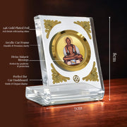DIVINITI 24K Gold Plated Religious Car Dashboard Frame | Premium God Idol Frame for Car, Home Mandir & Office Table | Spiritual Gift, Decorative Showpiece | Mahavir