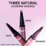 INSIGHT 4 Stroke Eyebrow Pen - Dark Brown (1g) | Lightweight & Quick Drying Formula | Long Wearing, Smudge Proof & Waterproof | Compact & Convenient for Natural Brow Definition
