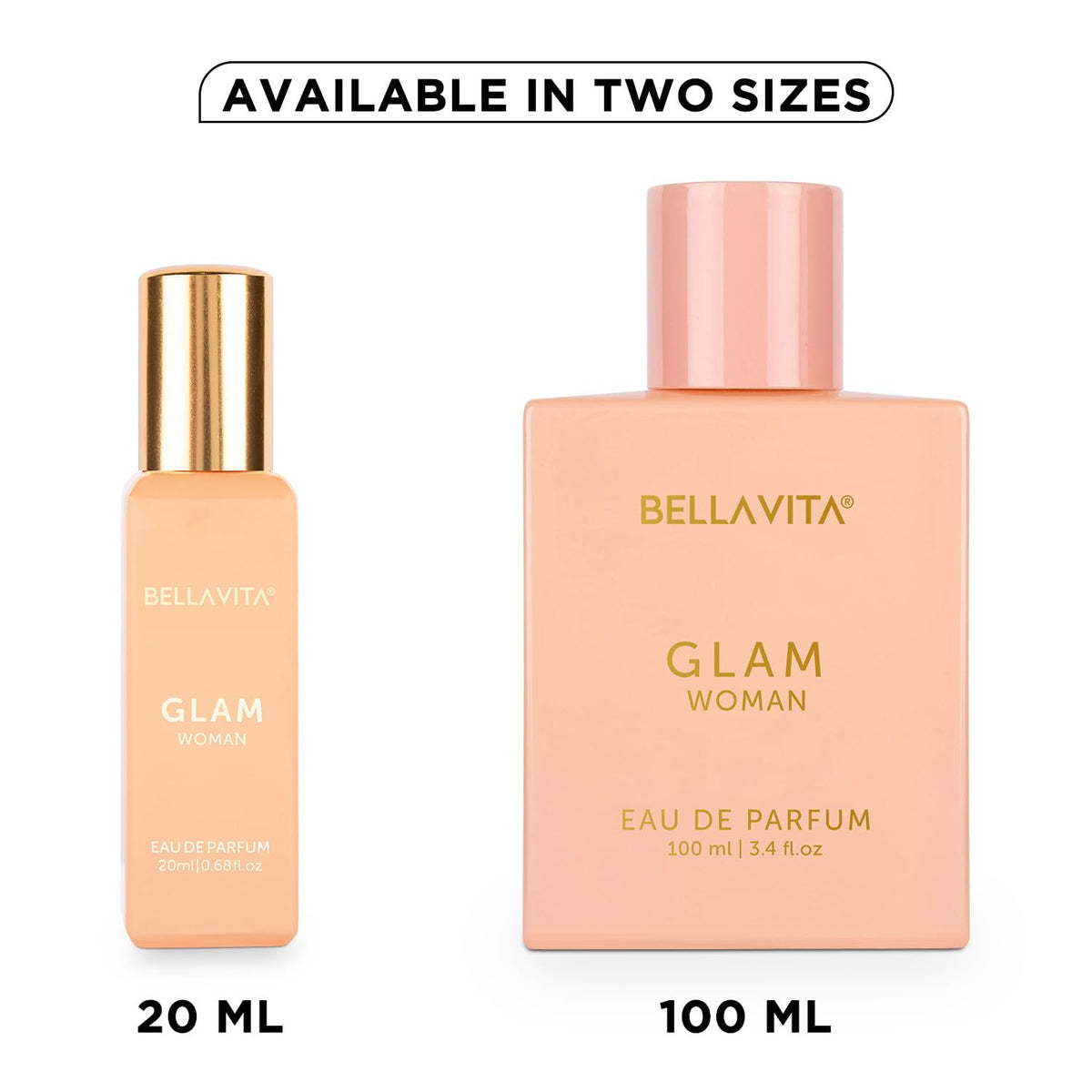 Bella Vita Luxury GLAM | Long Lasting Liquid EDP 20ml for Woman | with African Orange, Jasmine and Patchouli | Floral and Woody Premium Fragrance for Women (Pack of 1)