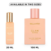 Bella Vita Luxury GLAM | Long Lasting Liquid EDP 20ml for Woman | with African Orange, Jasmine and Patchouli | Floral and Woody Premium Fragrance for Women (Pack of 1)