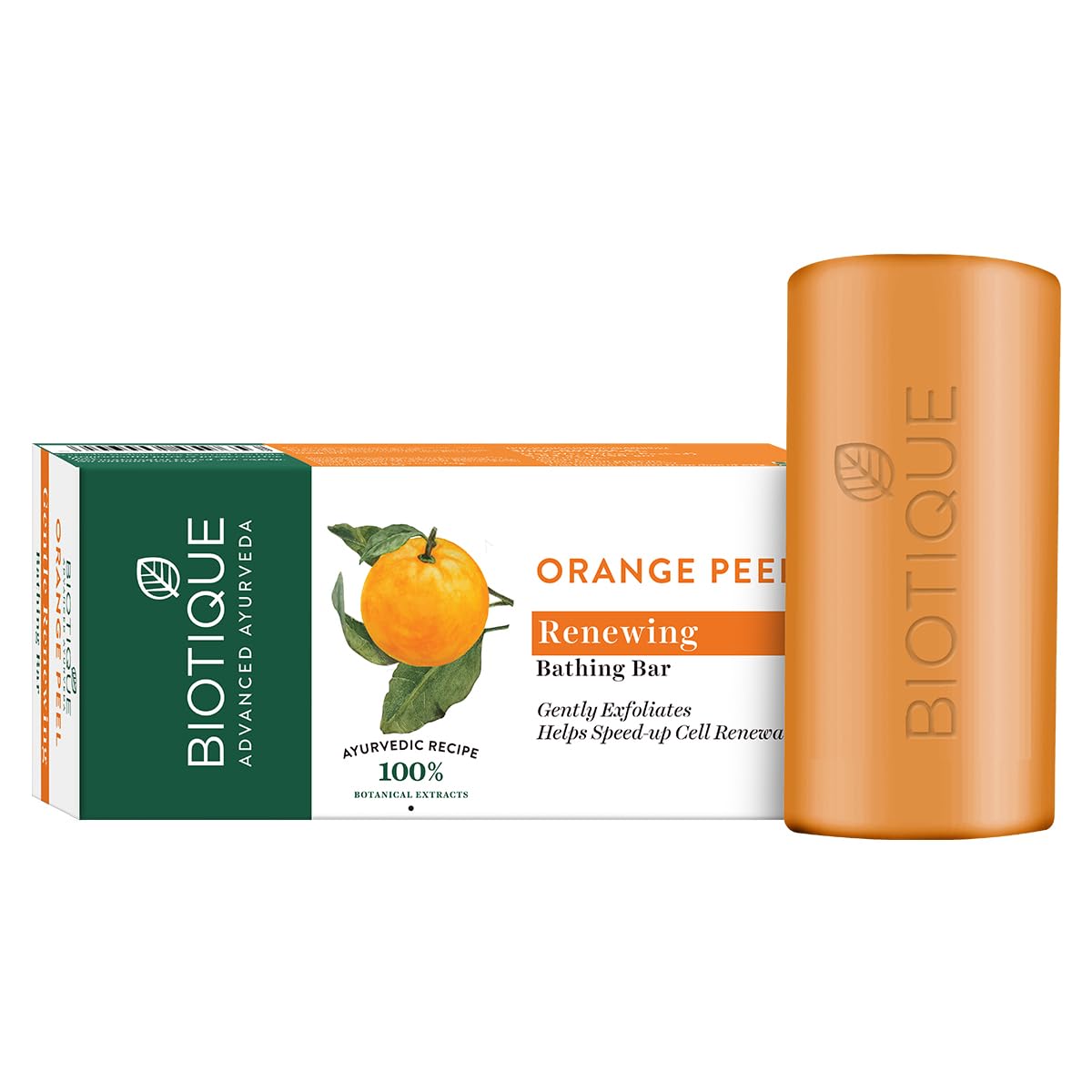 Biotique Orange Peel Revitalizing Body Soap | Exfoliated and Speed Cell Renewal | Deeply Cleanses |100% Botanical Extracts| Suitable for All Skin Types | 150g
