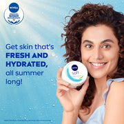 NIVEA Complete Summer Regime Kit-Soft 300ml Moisturizing Cream, Aloe Hydration 400ml Body Lotion & Water Lily Flower 250ml refreshing Shower Gel