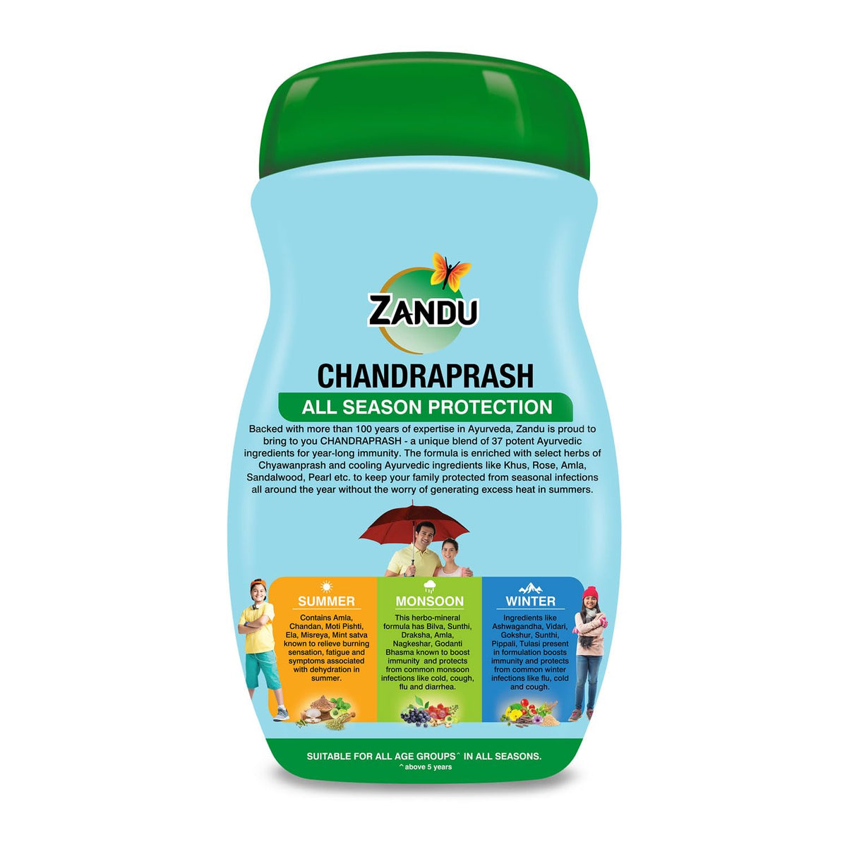 Zandu Chandraprash 900g | 2X Immunity Booster without Heat, All Season Protection Chyawanprash |Blend of 37 Ingredients | Made with Jaggery, No Added Refined Sugar