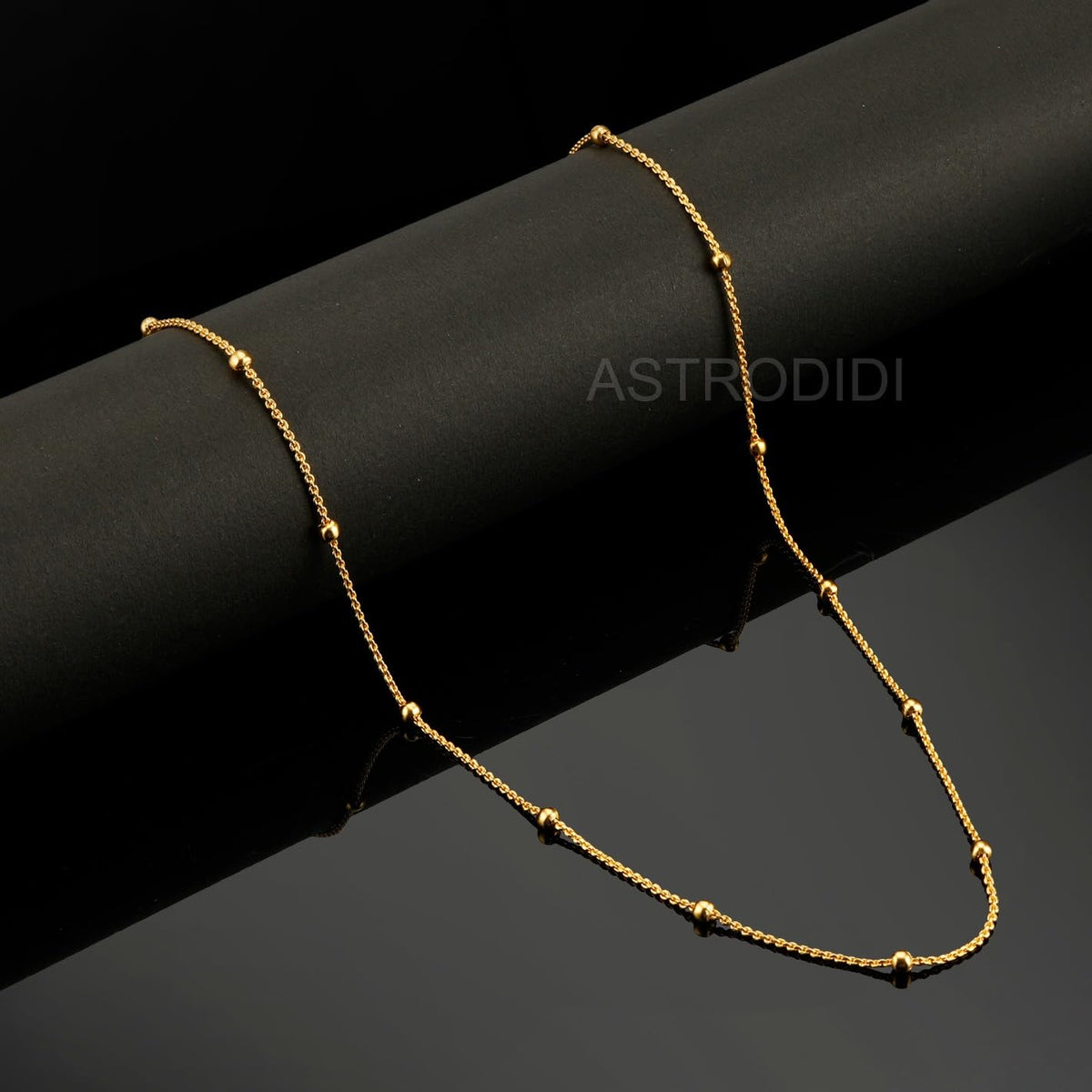 ASTRODIDI Gold Plated Chain | 24 Inch Stylish Light Weighted Golden Brass Neck Chain For Girls Women Men Boys (CHAIN-BALA-12)