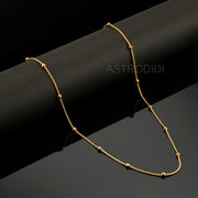 ASTRODIDI Gold Plated Chain | 24 Inch Stylish Light Weighted Golden Brass Neck Chain For Girls Women Men Boys (CHAIN-BALA-12)