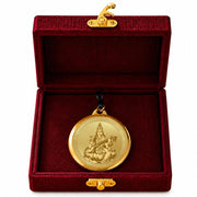 DIVINITI 24K Gold Plated Double-Sided Religious Pendant with Premium Gift Box, Spiritual Locket for Men & Women, Devotional Jewellery for Gifting & Everyday Wear | Saraswati & Yantra