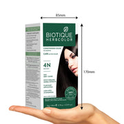 Biotique Herbcolor Conditioning Hair Colour l Ammonia Free Hair Color l 9 Organic Herbal Extracts l Natural and Healthy Shine l 50g + 110ml| Brown 4N (Pack of 4)