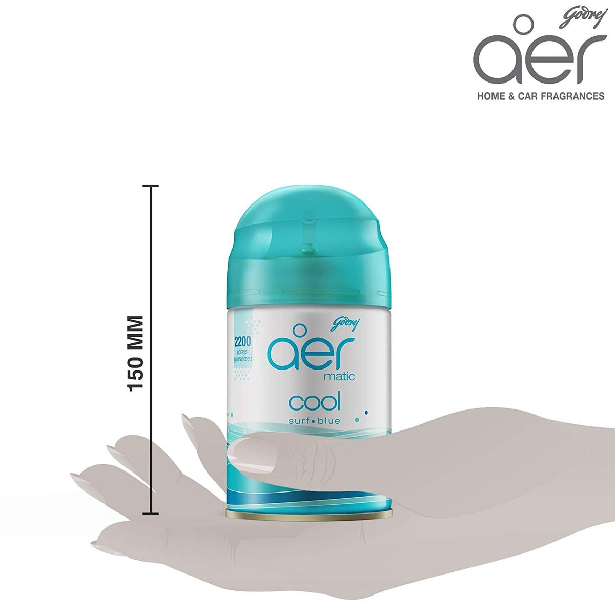 Godrej aer Matic Refill - Automatic Room Fresheners | Cool Surf Blue | 2200 Sprays Guaranteed | Lasts up to 60 days (210ml) (Pack of 2)