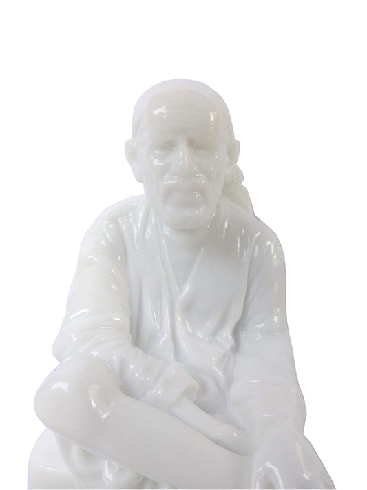 SHINDE EXPORTS Shirdi Saibaba Marble Idol for car Dashboard and Gifting (6 inches)