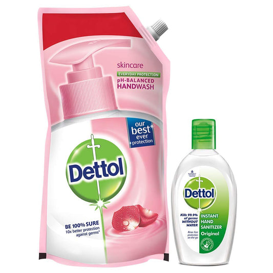 Dettol Liquid Handwash Skincare - 750 ml with Dettol Instant Hand Sanitizer - 50 ml