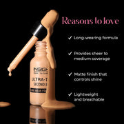 INSIGHT Ultra-Thin Second Skin Foundation 20ml | Long Wear Liquid Matte, Waterproof, Full Coverage, Oil-Free, SPF 15, Lightweight Base – Sun Beige