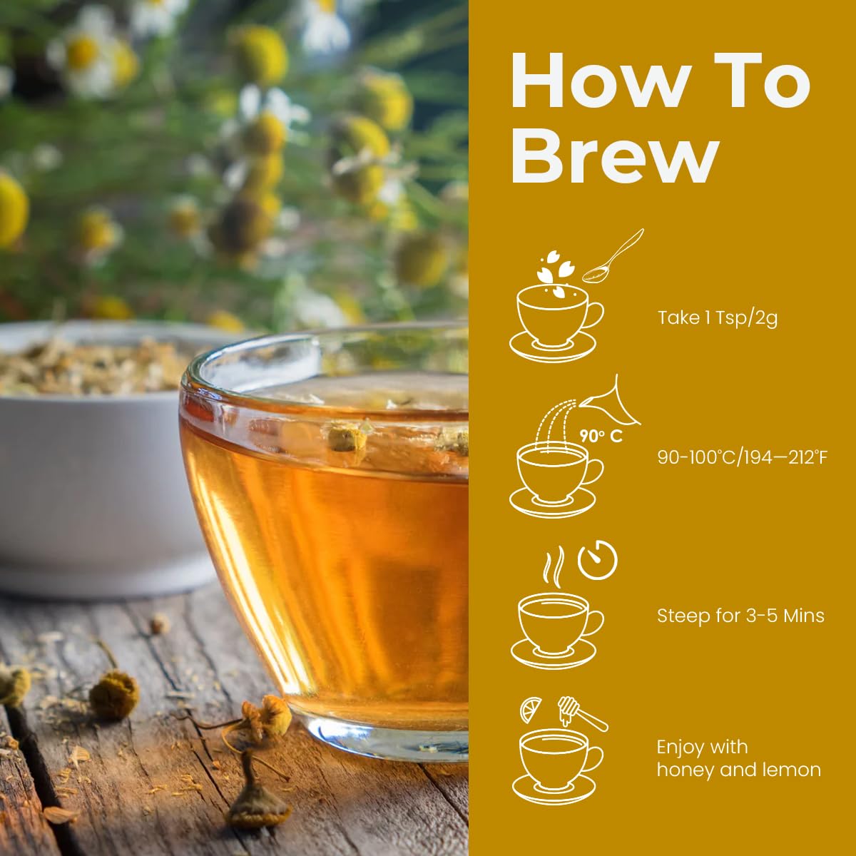 BLUE TEA - Chamomile Tea For Sleep - 50 gm (80+ Cups) | SLEEP & RELAXATION | Herbal Tea - Caffeine Free - Flower Based - Non-Bitter | Zipper Pack