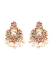 Priyaasi Pearls Ruby Gold Plated Chandbali Earring