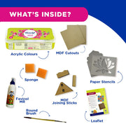 Fevicryl Festive Backdrop Kit - DIY Decor kit - (2ft x 2ft) pre-Cut MDF Board, Acrylic Colours, Stencils & a Guide | Unique Decoration Item | Perfect for Festive Gifting.