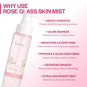 Suroskie Rose Glass Skin Mist 100ml | Rose Water Face Mist with Niacinamide, Hyaluronic Acid & Ceramide | Hydrating, Soothing & Glow Boosting Makeup Prep & Refresh Spray for All Skin Types