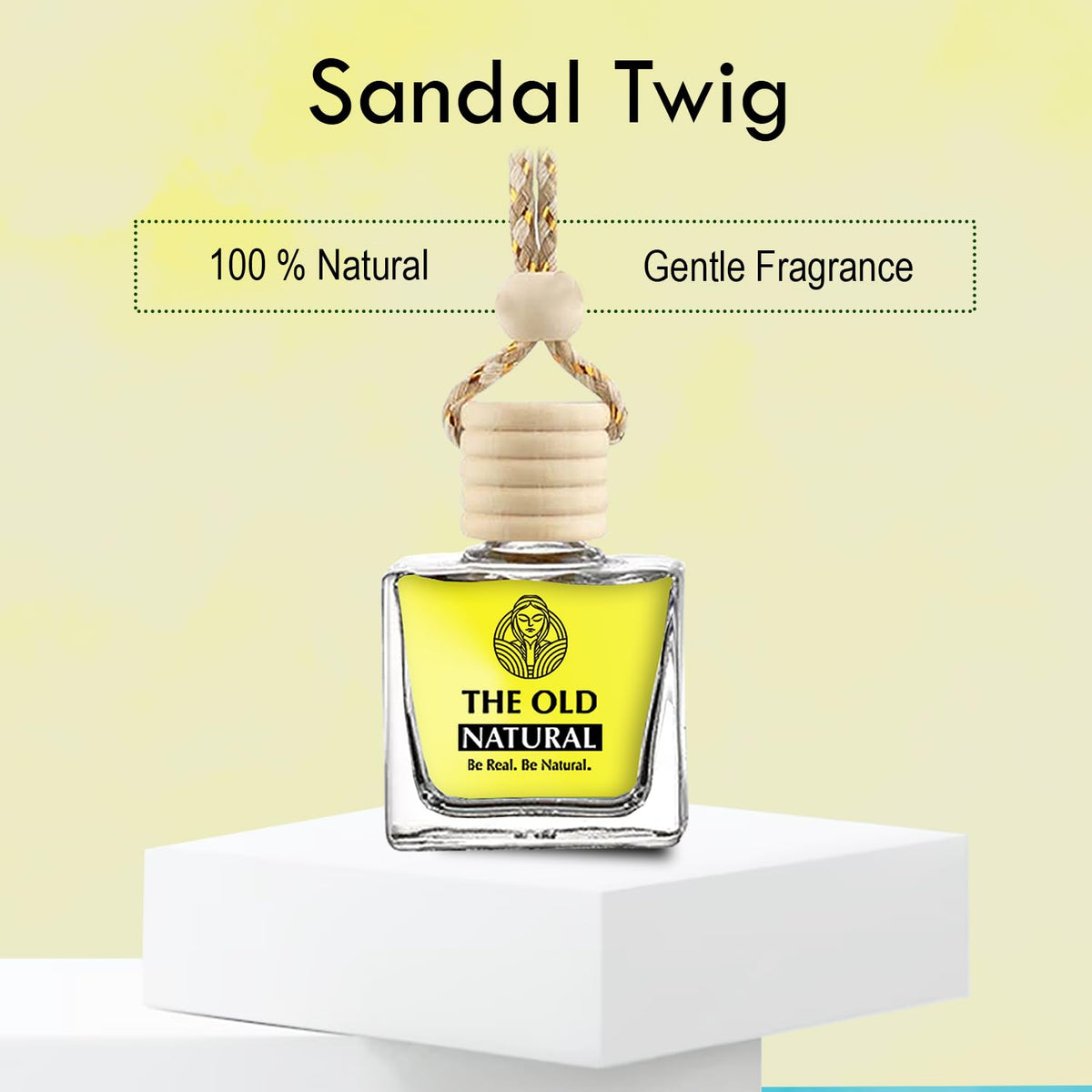 The Old Natural Car Freshener with Essential Oils Fragrance in Glass bottle with Wooden Diffuser Lid | Car Perfume 30ml