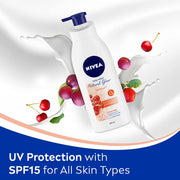 Nivea Body Lotion Natural Glow, Cell Repair, Spf 15 & 50X Vitamin C 400ml (Pack of 2)