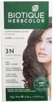 Biotique Herbcolor 3N Darkest Brown, 50 g + 110 ml