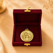 DIVINITI 24K Gold Plated Double-Sided Religious Pendant with Premium Gift Box, Spiritual Locket for Men & Women, Devotional Jewellery for Gifting & Everyday Wear | Holy Family & Holy Cross - GNG Pendant