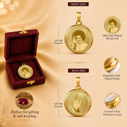 DIVINITI 24K Gold Plated Double-Sided Religious Pendant with Premium Gift Box, Spiritual Locket for Men & Women, Devotional Jewellery for Gifting & Everyday Wear | Satya Sai Baba & Hand