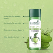 Biotique Green Apple Shine & Gloss Shampoo & Conditioner| Promotes Healthy, Shiny and Glossy Hair | Nourishes Scalp | Makes Hair Soft & Smooth |100% Botanical Extracts| All Skin Types | 120ml