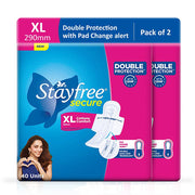 Stayfree Secure xl | Cottony Soft Sanitary Pads for Women | With LeakLock Technology | Odour Control | Absorbs upto 100% fluid | Up to 12 Hours of Protection | 40 Pads (Pack of 2)