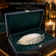 Diviniti Silver Plated Leaf Decorative Tray | Multipurpose Serving & Display Tray for Home Décor, Coffee Table, Dining Table, Vanity & Gifting | Luxury Metal Leaf Platter