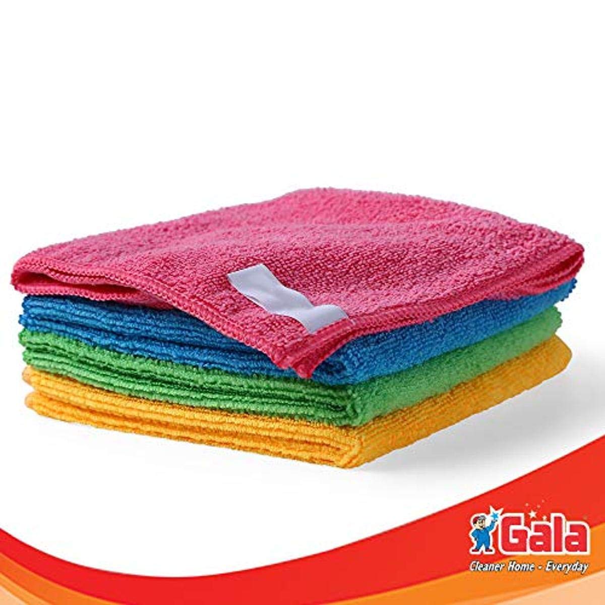 Gala Microfiber Cleaning Cloth/Towels Set of 4 Kitchen Wipes, Microfiber Cloth for car, Bike cleani