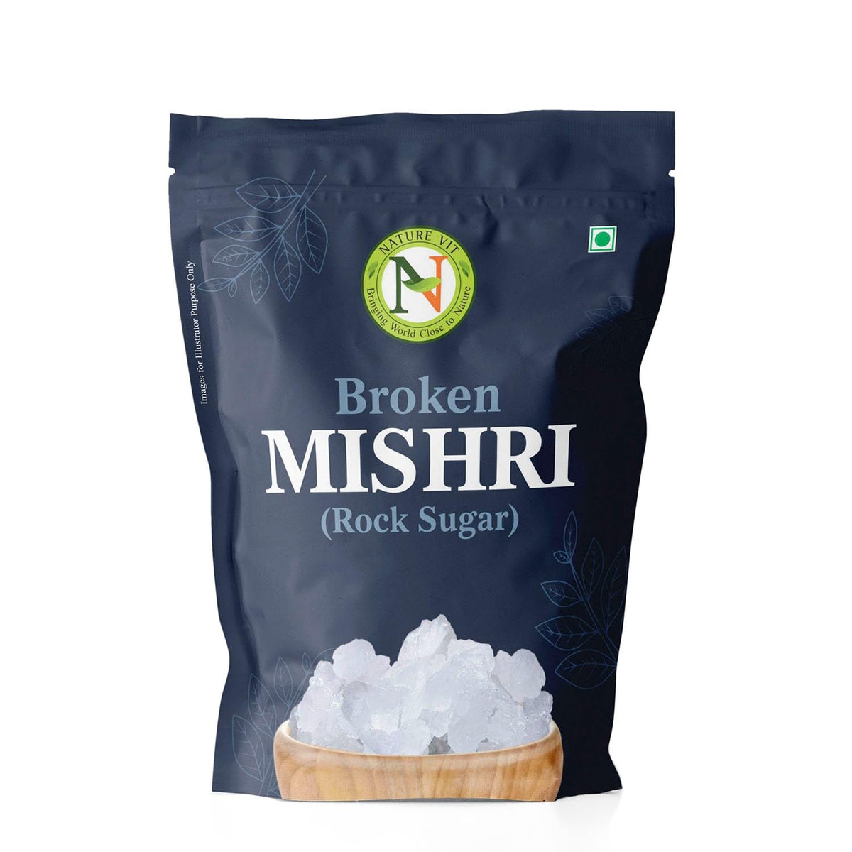 NatureVit Broken Mishri 400 Gram | Rock Sugar Crystals | Pure & Natural Mishri Tukda | No Thread | Ideal for Prasad, Digestion & Sweet Cravings