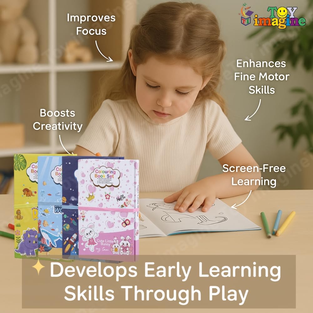 Toy Imagine Coloring Book Set for Kids, Pack 4