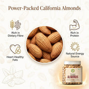 NatureVit California Almonds, 250g [Jar Pack] | High in Fiber | Badam Giri | Rich in Protein | Magnesium | Phosphorus and Dietary Fibre | Dry Fruits & Nuts | Value Pack