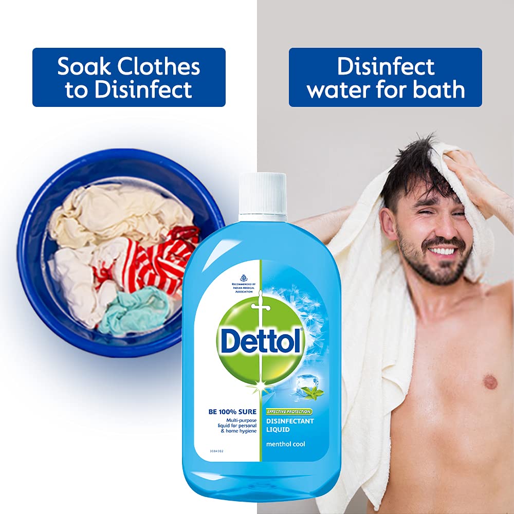 Dettol Liquid Disinfectant for Personal Hygiene , Surface Disinfection , Floor Cleaner , Menthol Cool , (Pack of 3 - 500 ml each)
