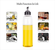 E-COSMOS® Food-Grade Plastic 1 litres Oil Dispenser for Cooking, Easy Flow Oil and Vinegar Bottle, Oil Pourer, Liquid Dispenser, Transparent, Unbreakable, Medium