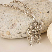 ASTRODIDI Unisex-Adult Hanuman Ji Pendant Locket With Chain In Pure Silver Color Aloy Bajrang Bali Locket