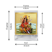 DIVINITI 24K Gold Plated Religious Car Dashboard Frame | Premium God Idol Frame for Car, Home Mandir & Office Table | Spiritual Gift, Decorative Showpiece | Durga-2