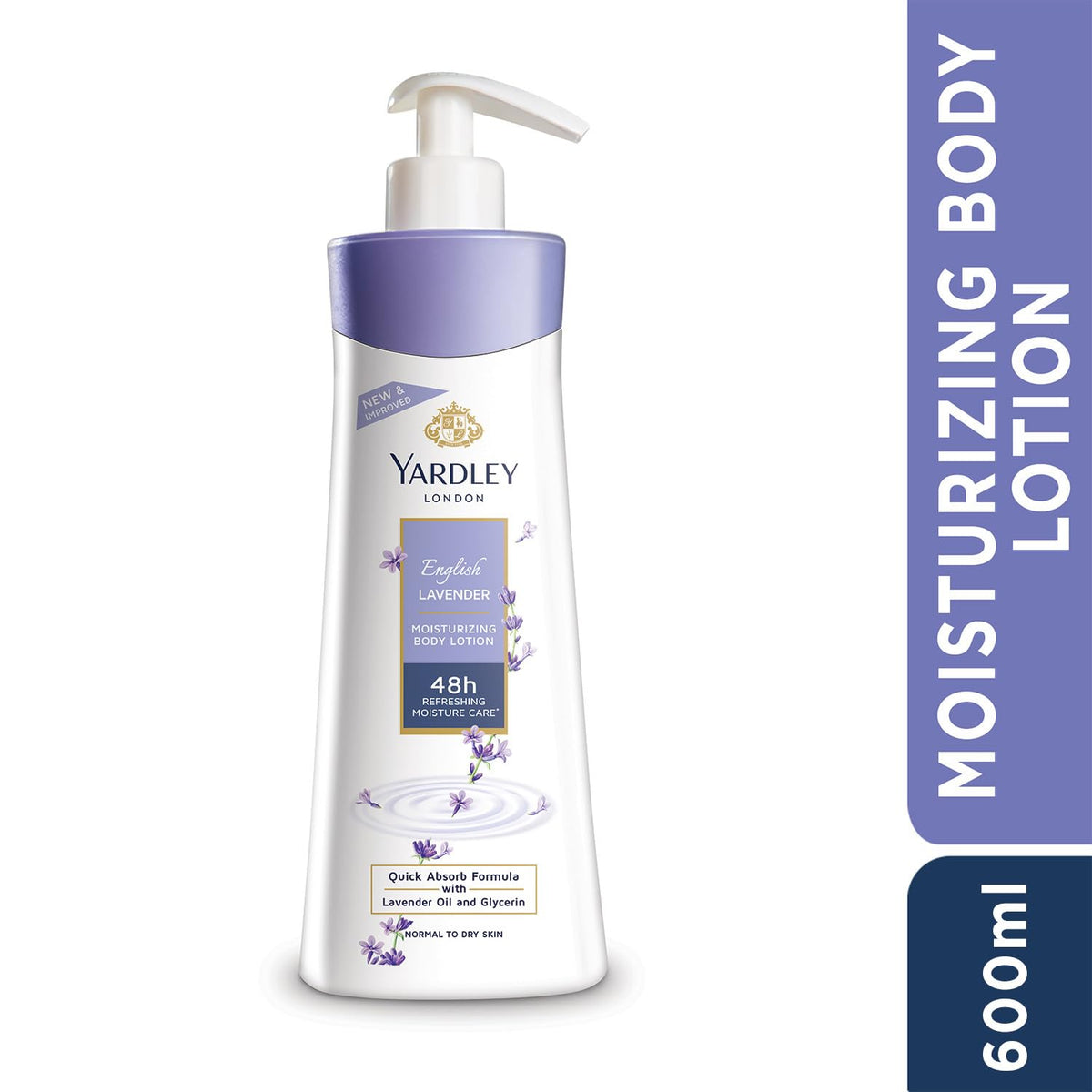 Yardley London English Lavender Moisturizing Body Lotion With Germ Shield| Infused With Lavender Oil| Daily Use Hand & Body Lotion With Natural Floral Extracts For Women| 600ml