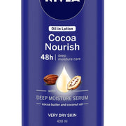 Nivea Cocoa Nourish Body Lotion, 400ml and cocoa Nourish Body Lotion, 120ml
