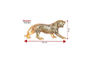 KridayKraft Golden Metal Antique Tiger/Jaguar/Panther/Sher Figurine Table Top Decorative,Feng Shui & Vanstu,Animal Showpiece Figurines...