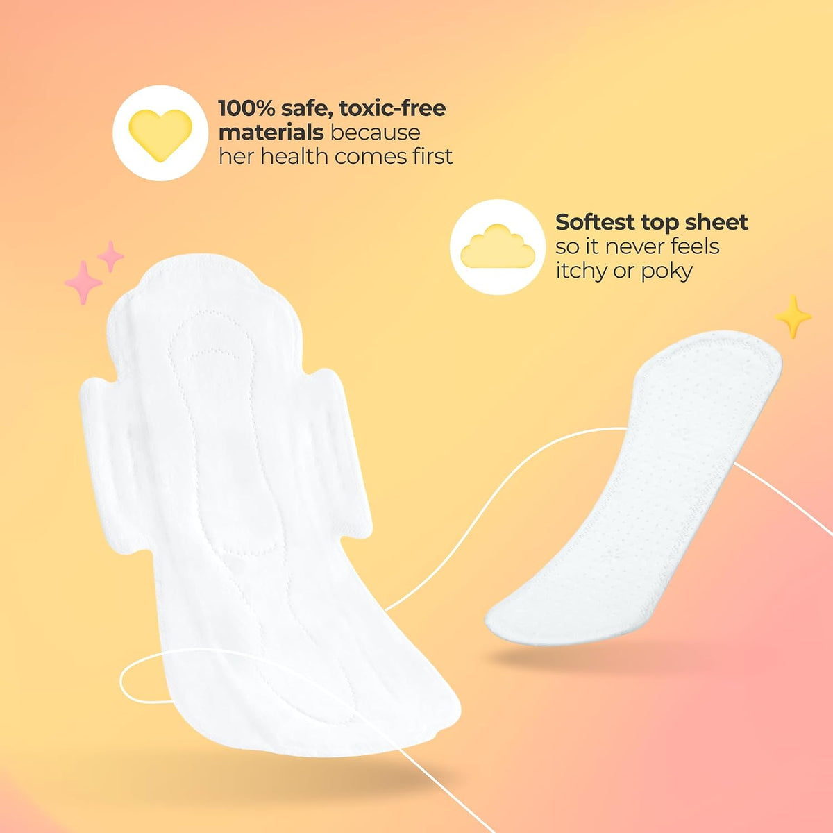 Nua Teen Comfort Sanitary Pads for Teens | Sanitary Pads and Panty Liners | Zero Irritation Promise | 4x Comfort | 100% Toxic-free | Starter Pack for Teens | 14 Count (12 Pads + 2 Liners)