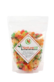 NatureVit Jelly Bites 400 Gram | Sweet Sugar-Coated Candy | Brightly Coloured Fun Treats for Kids & Adults | Fruity & Chewy Jelly Snacks