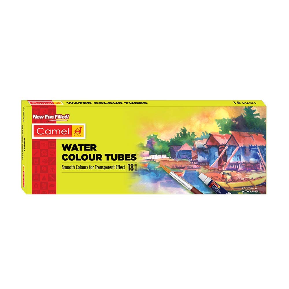 Camel Student Water Color Tube - 5ml Tubes, 18 Shades Oil Pastel with Reusable Plastic Box - 25 Shades